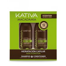 Набор интенсивного увлажнения кондиционер+шампунь для нормальных и поврежденных волос 2х100 мл, MACADAMIA, Kativ